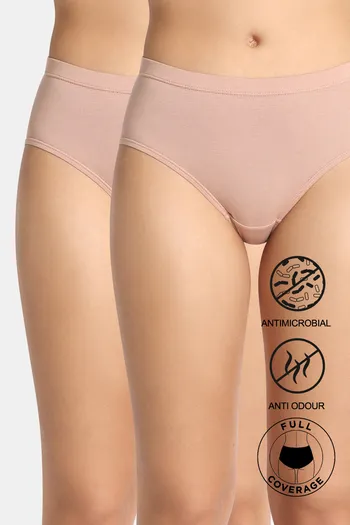 Buy Zivame Medium Rise Full Coverage Hipster Panty (Pack of 2) - Roebuck